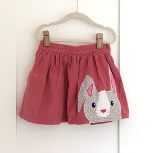 Mini Boden bunny applique corduroy skirt 5-6y